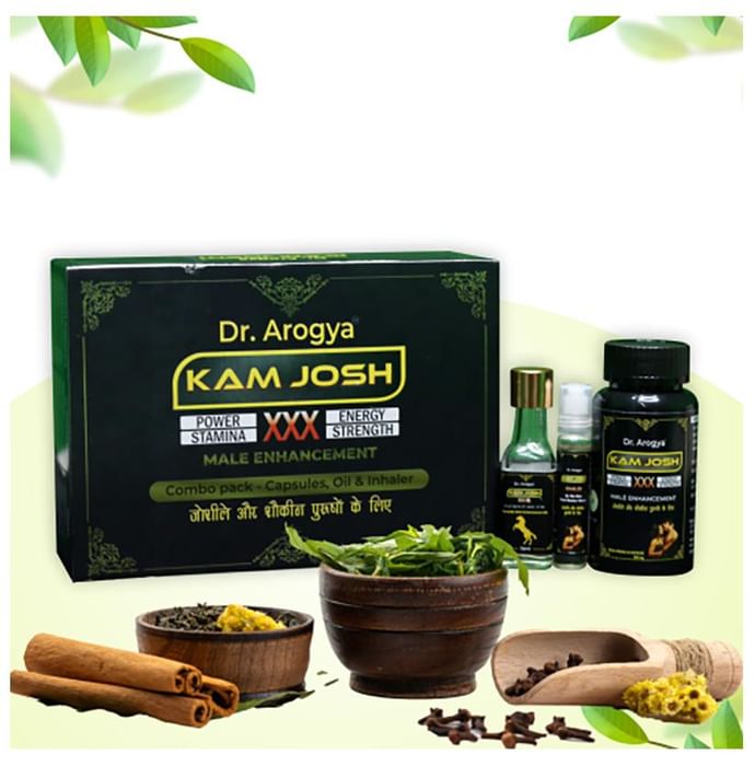 Dr. Arogya Combo Pack of Kam Josh 30 Capsule, Kam Josh Inhaler 30ml & Kam Josh Ayurvedic Male Enhacement Oil 15ml
