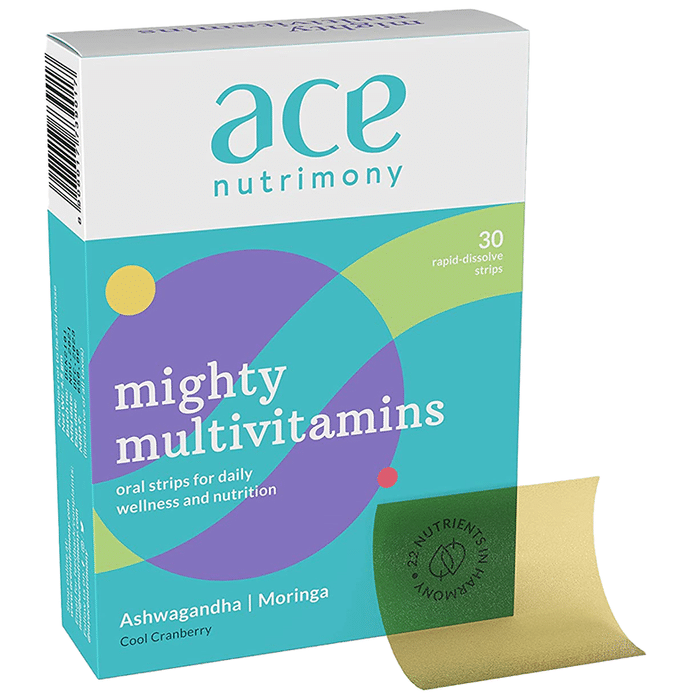 Ace Nutrimony Mighty Multivitamins Rapid-Dissolve Strip Cool Cranberry