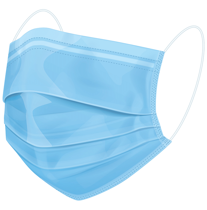 Inlife 3 Ply Non Woven Disposable Face Mask with Ear Loop and Nose Pin (30 Mask Each)