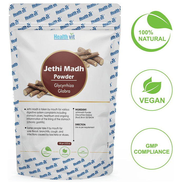 HealthVit Natural Jethi Madha Powder (Glycyrrhiza Glabra) Powder