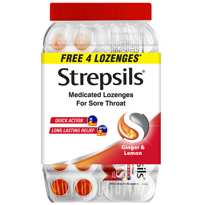 Strepsils Medicated Throat Lozenges Ginger & Lemon