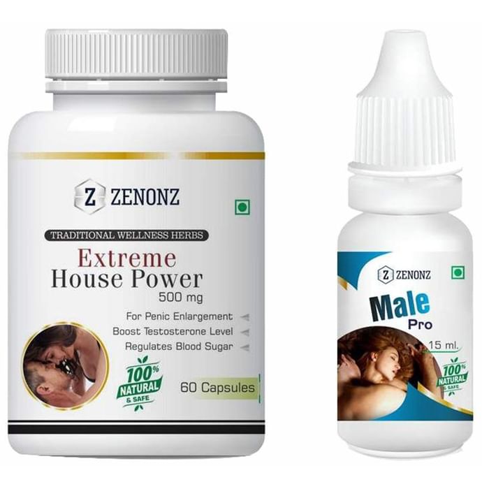 Zenonz Combo Pack of Extreme House Power 500mg, 60 Capsule & Male Pro 15ml
