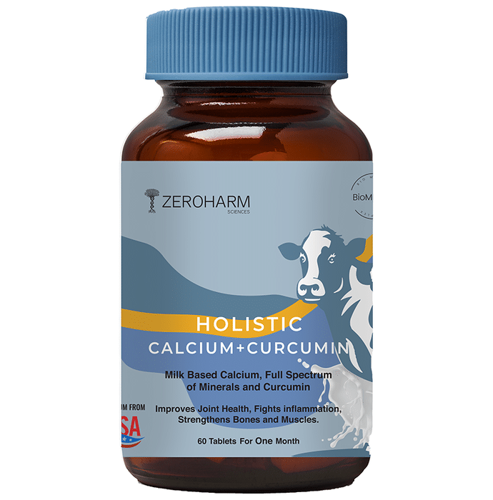 Zeroharm Sciences Holistic Calcium + Curcumin Tablet for Improving Joint Health and Strengthen Bones and Muscles