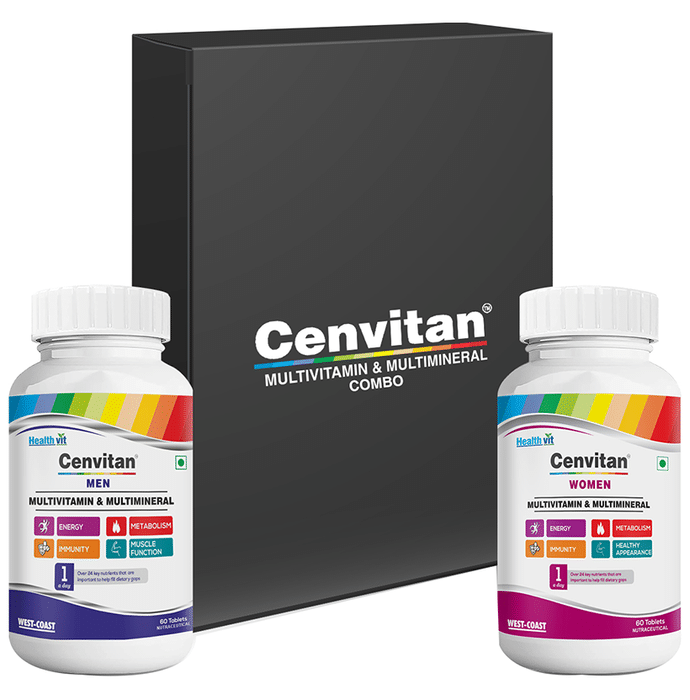 Men & Women Multivitamin Combo of HealthVit Cenvitan Men 60 Tablet and HealthVit Cenvitan Women 60 Tablet