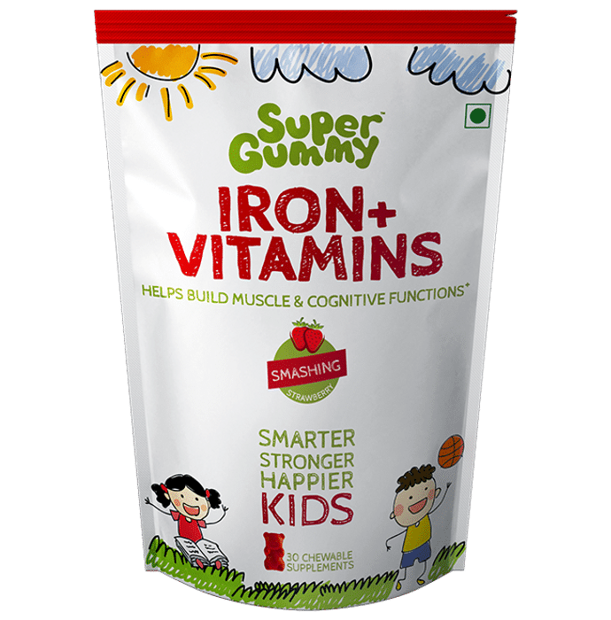 Super Gummy Iron + Vitamins for Kids Smashing Strawberry