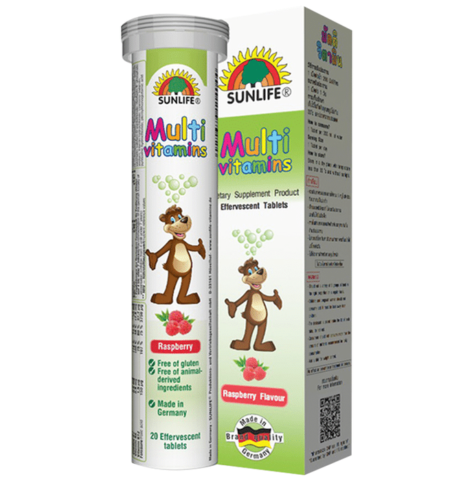 Sunlife Multi Vitamins Effervescent Tablet for Kids Raspberry