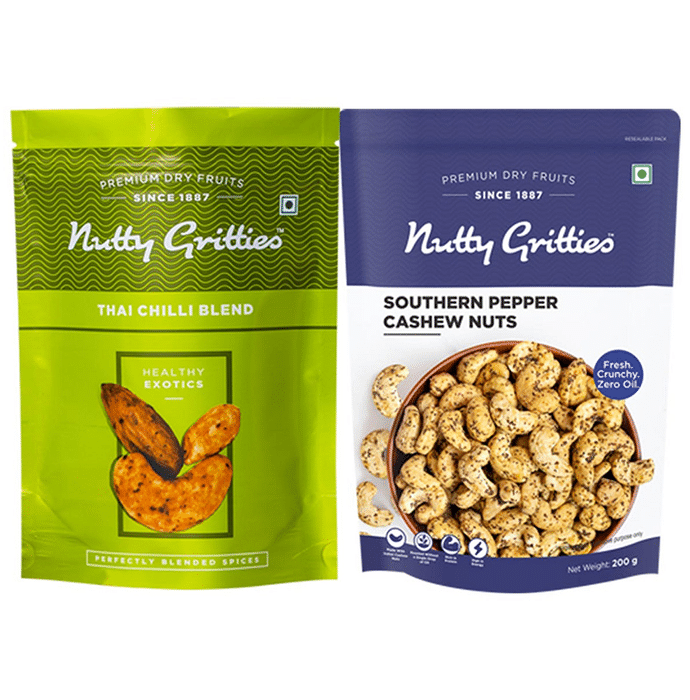 Nutty Gritties Combo Pack of Southern Pepper Cashew & Thai Chilli Blend