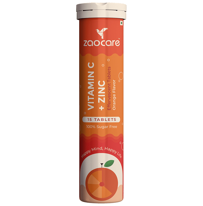Zaocare Vitamin C + Zinc Effervescent Tablet Orange