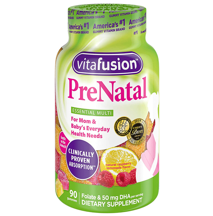 Vitafusion Prenatal Folate & 50mg Gummies Natural Raspberry Lemonade