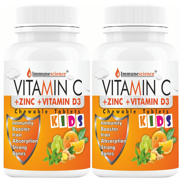 Immunescience Vitamin C +Zinc +Vitamin D3 Kids Chewable Tablet (60 Each)