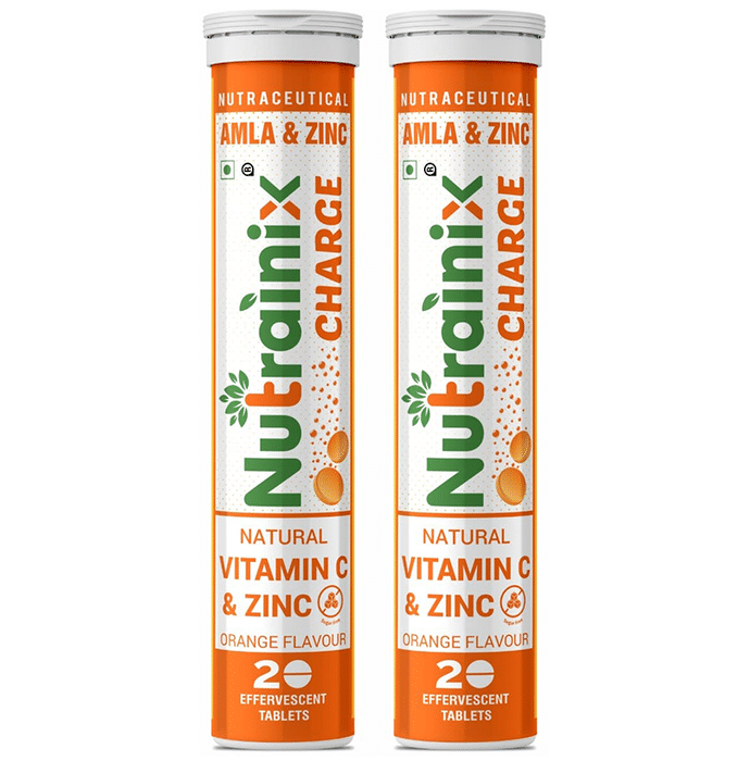 Nutrainix Charge Natural Vitamin C & Zinc Effervescent Tablet (20 Each)