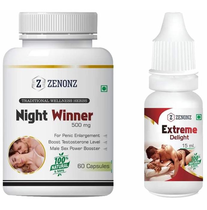 Zenonz Combo Pack of Night Winner 60 Capsules & Extreme Delight 15ml