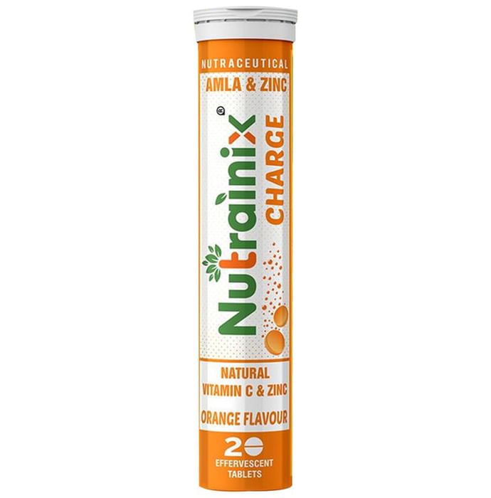 Nutrainix Charge Natural Vitamin C & Zinc Effervescent Tablet (20 Each) Orange