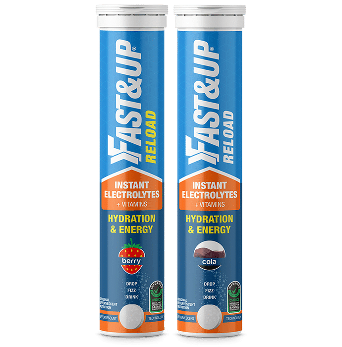 Fast&Up Combo Pack of Reload Effervescent Tablets (20 Tablets Each) Berry & Cola
