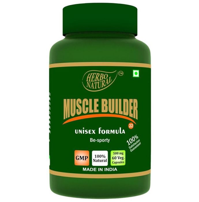 Herbo Natural Muscle Builder 500mg Veg Capsule