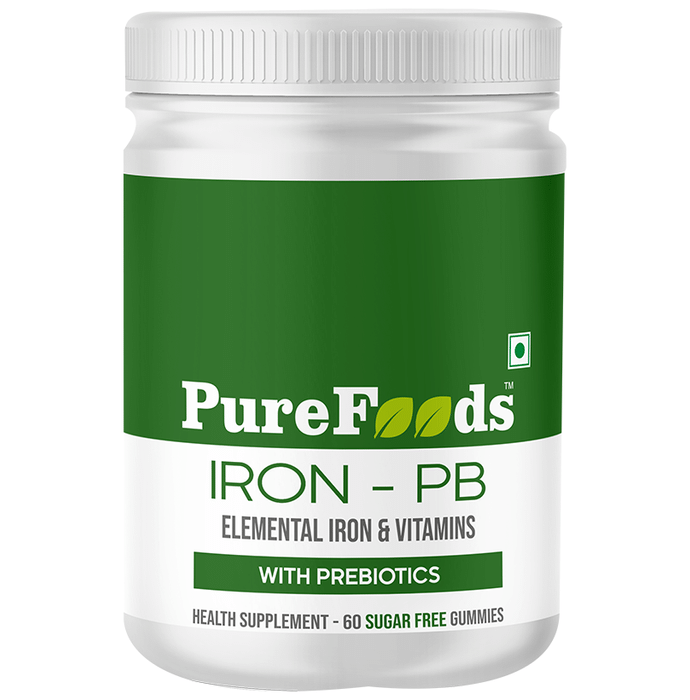 PureFoods Iron-PB Iron+Vitamins Gummies Strawberry Gluten and Sugar Free