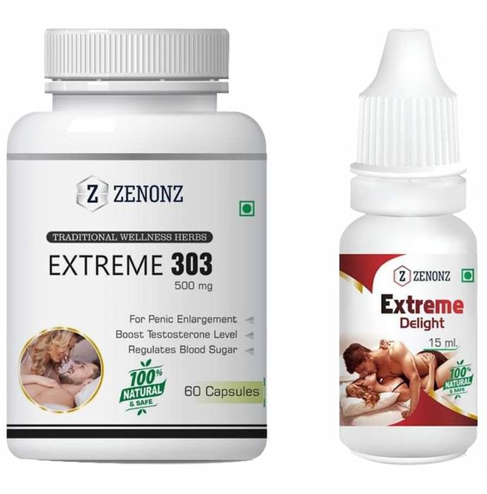 Zenonz Combo Pack of Extreme 303, 60 Capsules & Extreme Delight 15ml