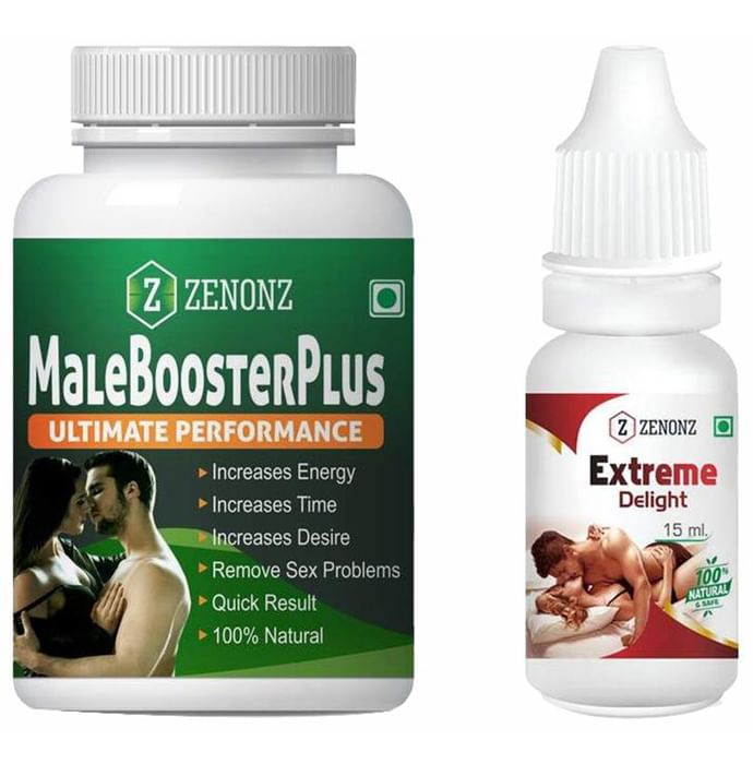 Zenonz Combo Pack of Male Booster Plus 60 Capsules & Extreme Delight 15ml