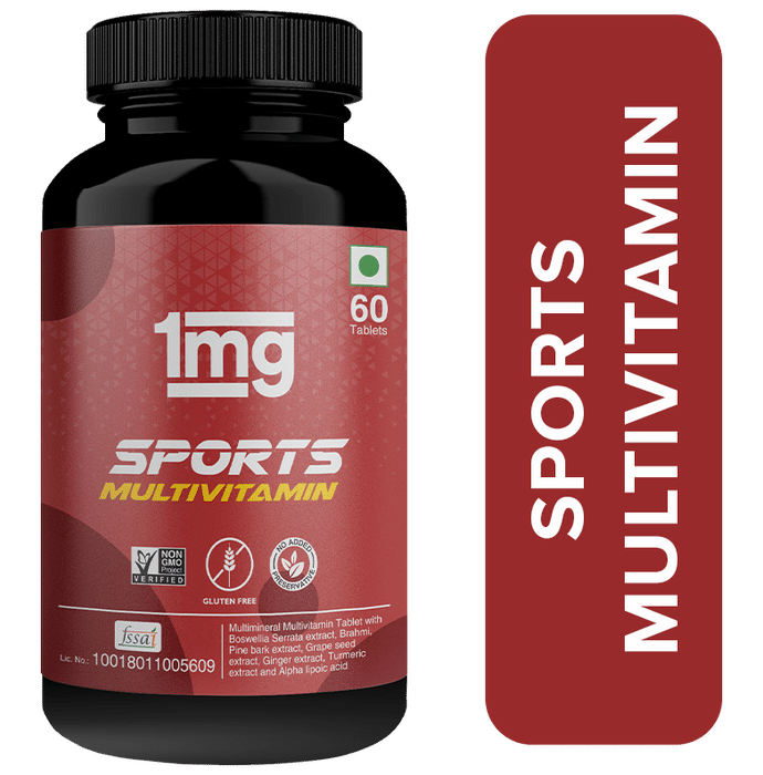 1mg Sports Multivitamin Energy & Immunity Booster Zinc, Vitamin C, Vitamin D, Calcium and Iron Tablet
