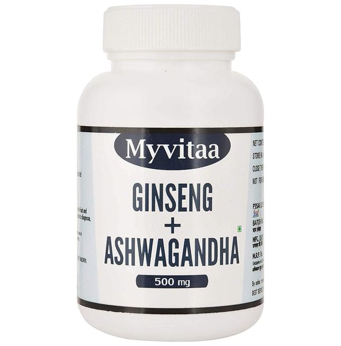Myvitaa Ginseng + Ashwagandha 500mg Capsule
