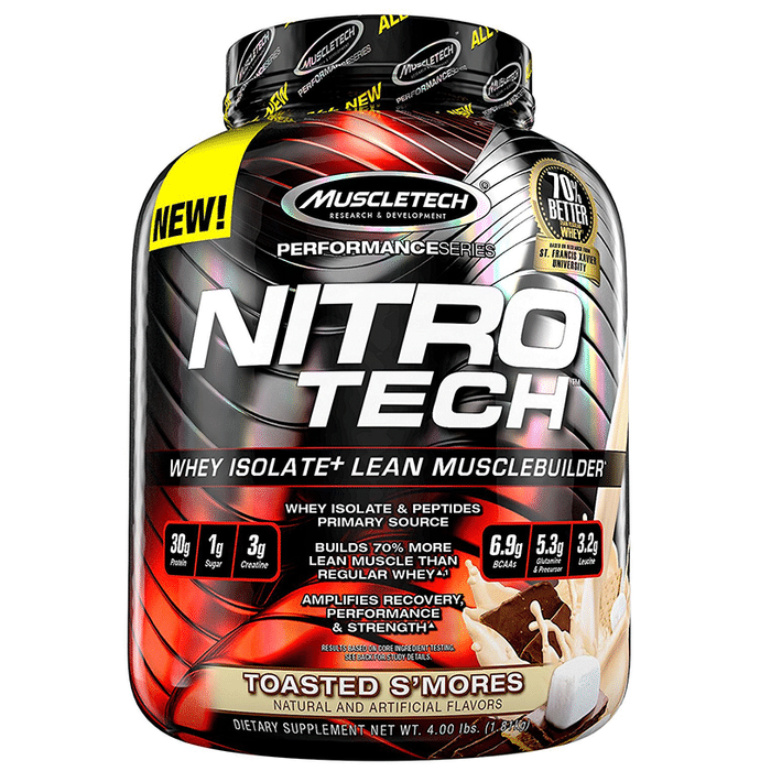 Muscletech Performance Series Nitro Tech Whey Isolate Toasted S'mores