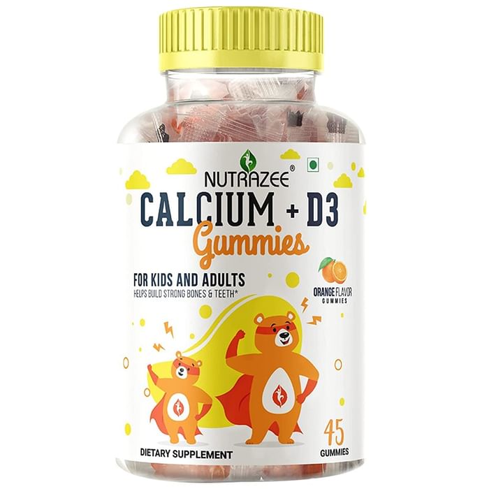 Nutrazee Calcium + D3 Gummies for Kids & Adults Orange