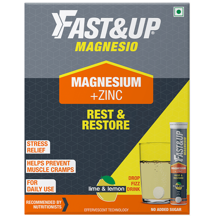 Fast&Up Magnesio Magnesium + Zinc Lemon and Lime Effervescent Tablet