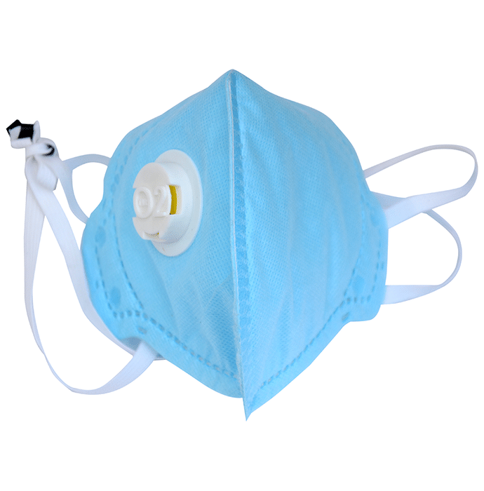 Dominion Care Non Woven 6 Layer Mask with Adjustable Elastic & Nose Pin Blue