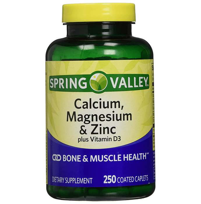 Spring Valley Calcium, Magnesium & Zinc Plus Vitamin D3 Coated Caplet