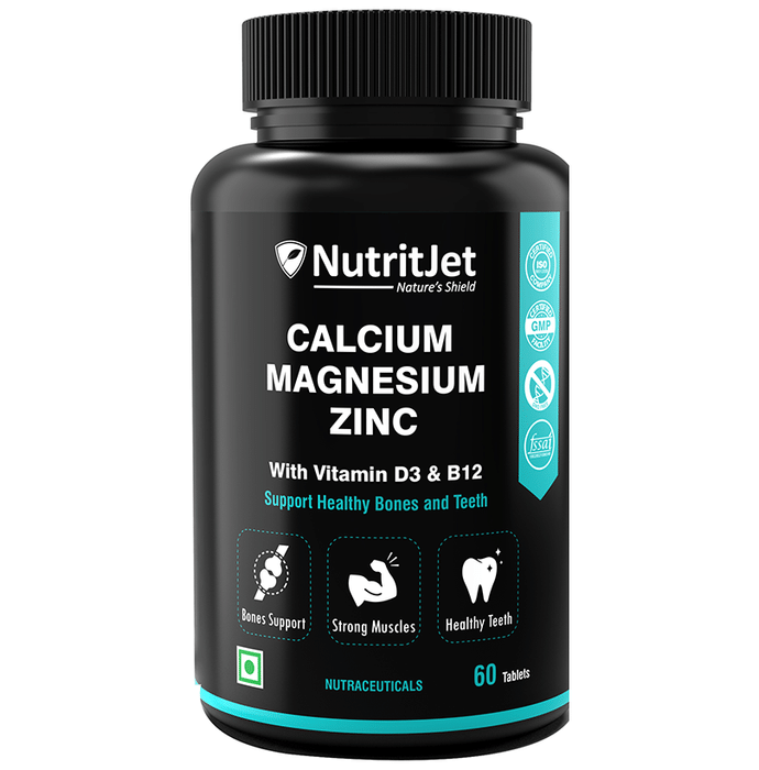 NutritJet Calcium Magnesium Zinc with Vitamin D3 & B12 Tablet