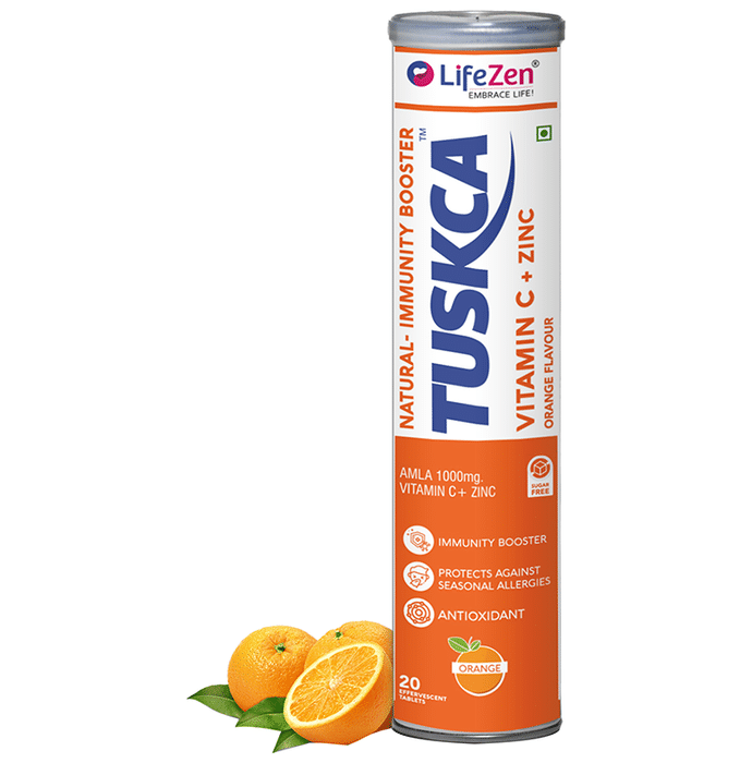 Tuskca Vitamin C + Zinc Effervescent Tablet Orange
