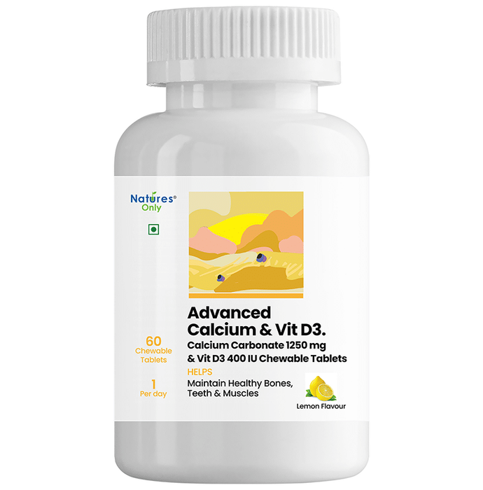 Natures Only Advanced Calcium 1250mg & Vitamin D3 400IU Chewable Tablet