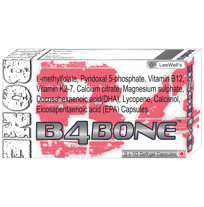 B4 Bone Mineral Density (BMD), Osteoporosis & Bone Strength Vitamins Supplement Softgel Capsule