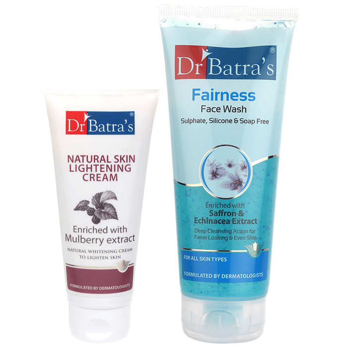 Dr Batra's Combo Pack of Natural Skin Lightening Cream 100gm and Fairness Face Wash 200gm