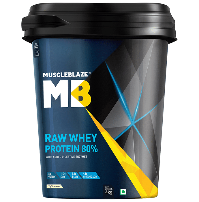 MuscleBlaze Raw Whey Protein 80% Unflavoured