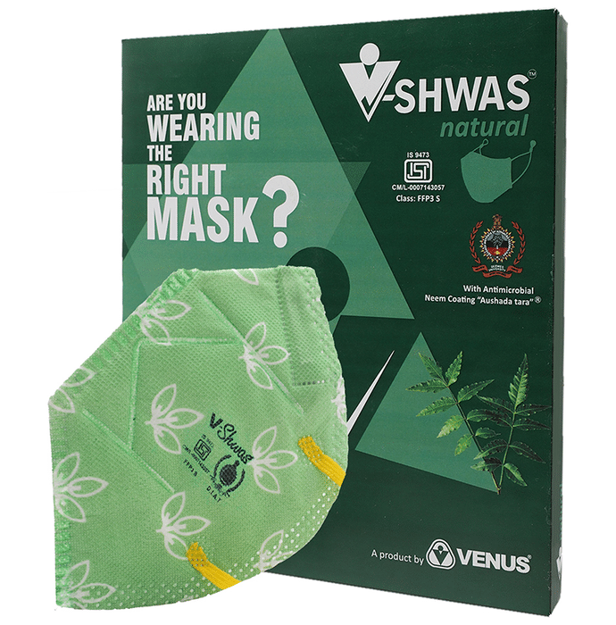 Venus V-Shwas Natural FFP3 Flat Fold Face White Leaf Large