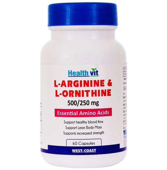 HealthVit L- Arginine - Ornithine 500mg/250 mg Tablet