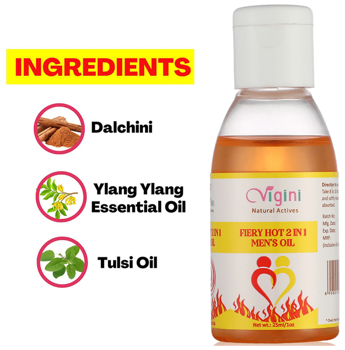 Vigini Natural Actives Fiery Hot 2 in 1 Men's Oil