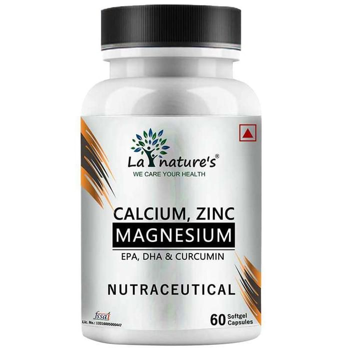 La Nature's Calcium, Zinc, Magnesium, Epa, Dha & Curcumin Softgel Capsule