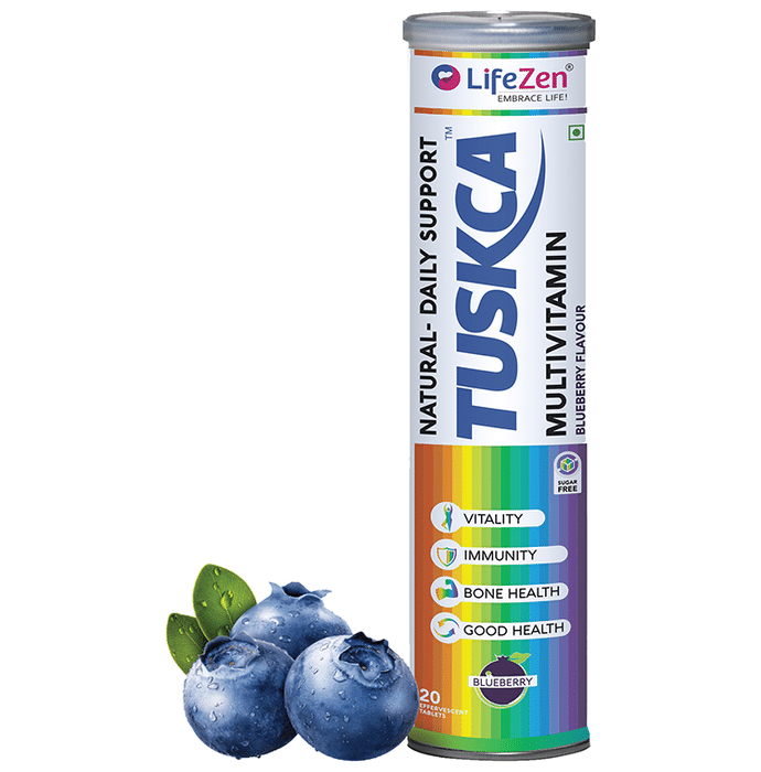 Tuskca Multivitamin Effervescent Tablet Blueberry