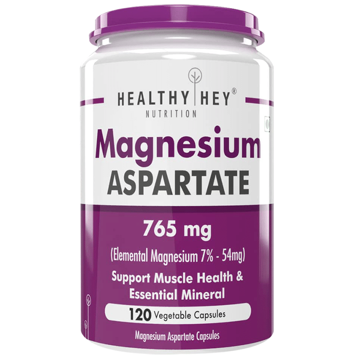 HealthyHey Magnesium Aspartate 765mg Vegetable Capsule
