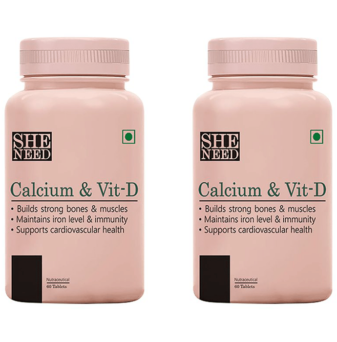 SheNeed Calcium & Vit-D Tablet (60 Each)