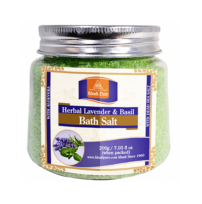 Khadi Pure Herbal Bath Salt Lavender & Basil