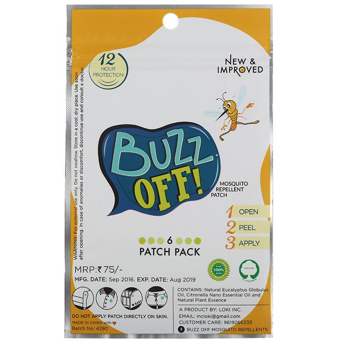 Buzz Off! Mosquito Repellent Patch - Travel Pack Lemon