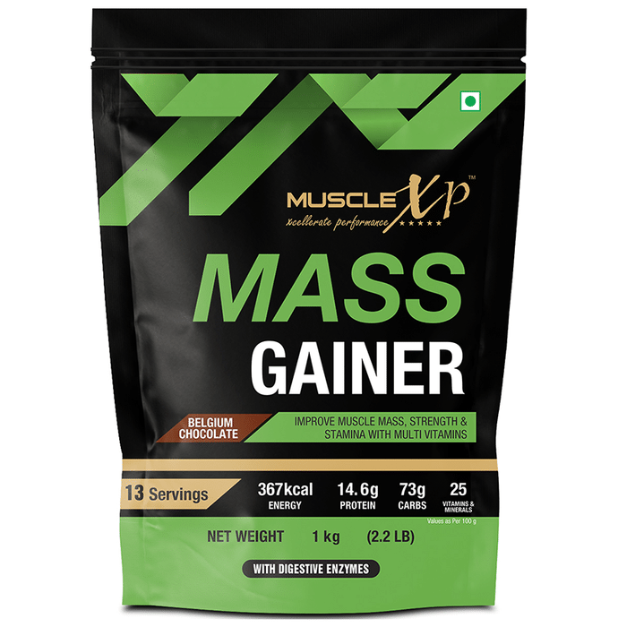 MuscleXP Mass Gainer (1kg Each) Belgium Chocolate