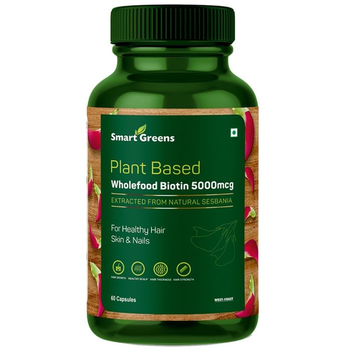 Smart Greens Plant Based Wholefood Biotin 5000mcg Capsule