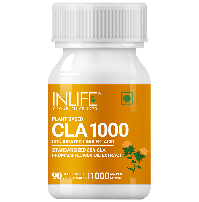 Inlife Plant Based CLA 1000 Conjugated Linoleic Acid Liquid Filled Veg Capsule