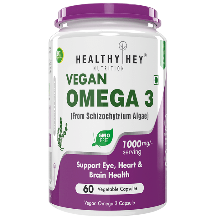 HealthyHey Nutrition Vegan Omega 3 1000mg Vegetable Capsule