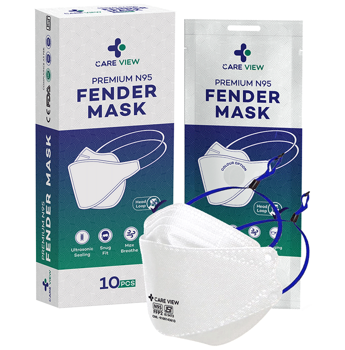 Care View Anti Pollution Premium N95 Fender Mask Head Loop Style White