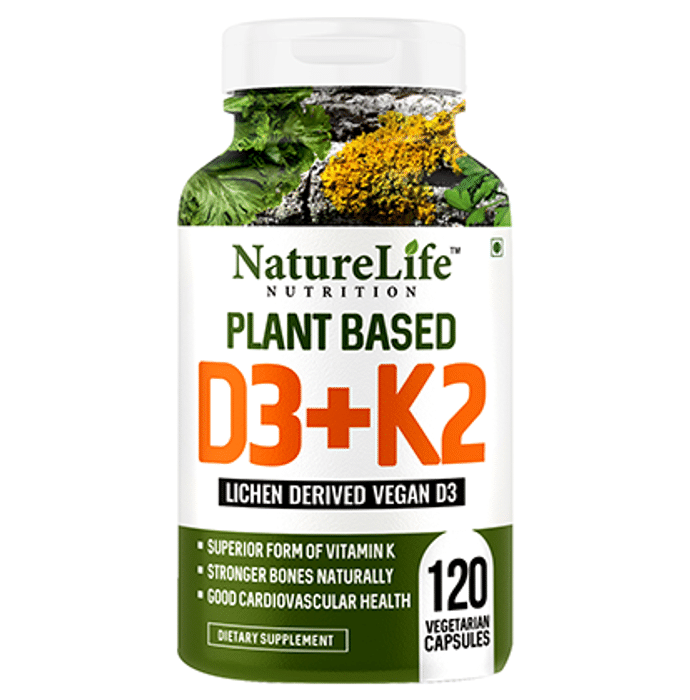 Nature Life Nutrition Plant Based D3+K2 Vegetarian Capsule